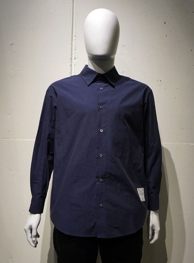 POETRY OF BIRDS Typewriter Cotton shirt ネイビー