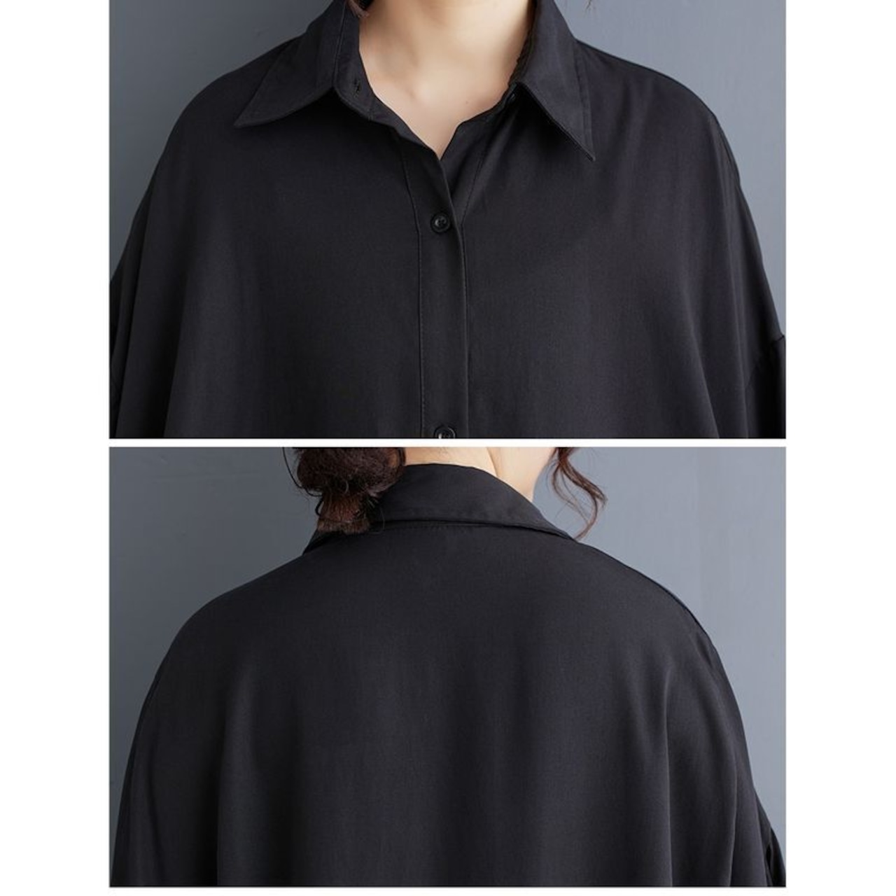 アシンメトリーデザイン シャツチュニック 00159