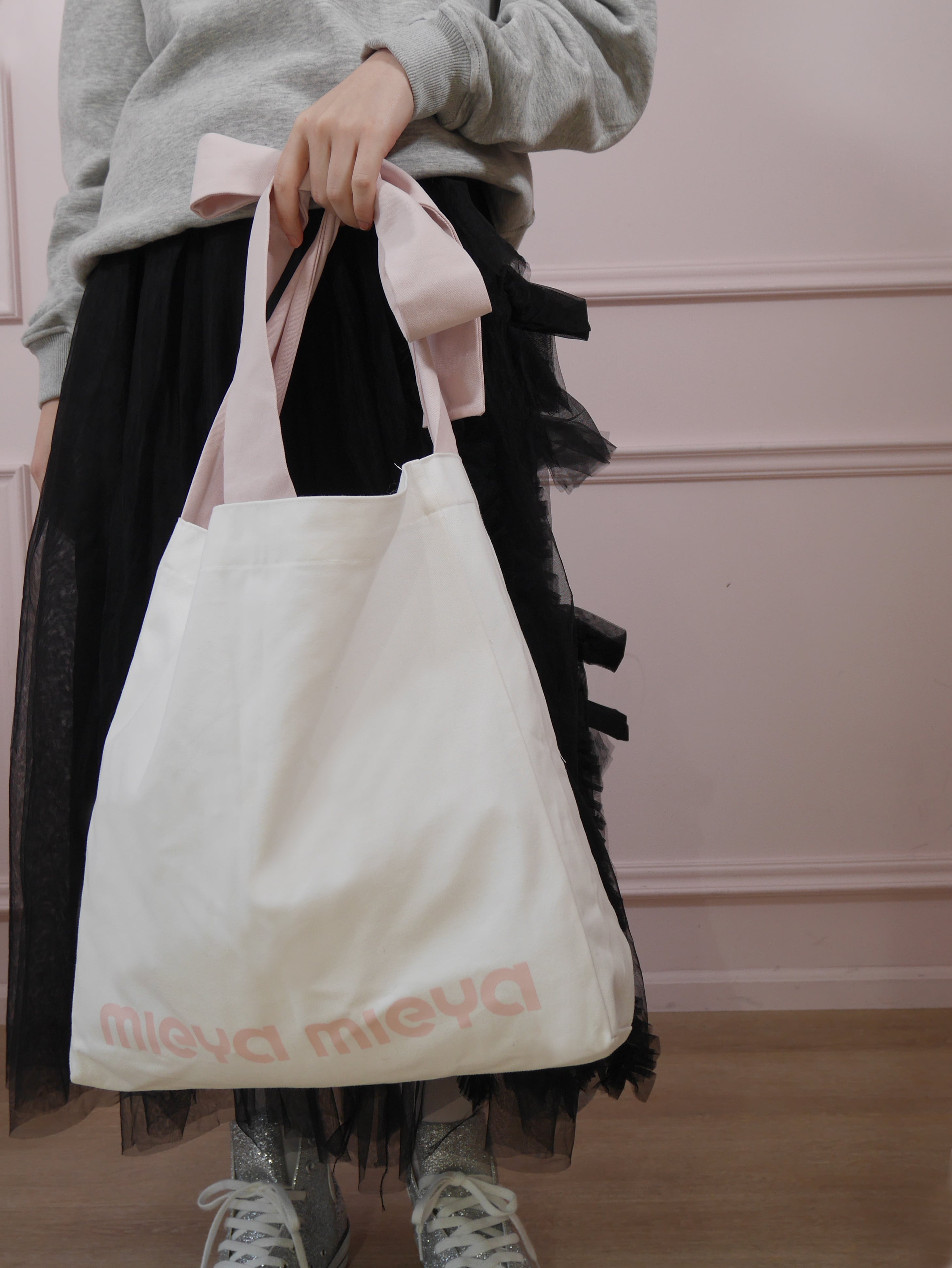 mieya ribbon tote bag -bi color- | mieya mieya