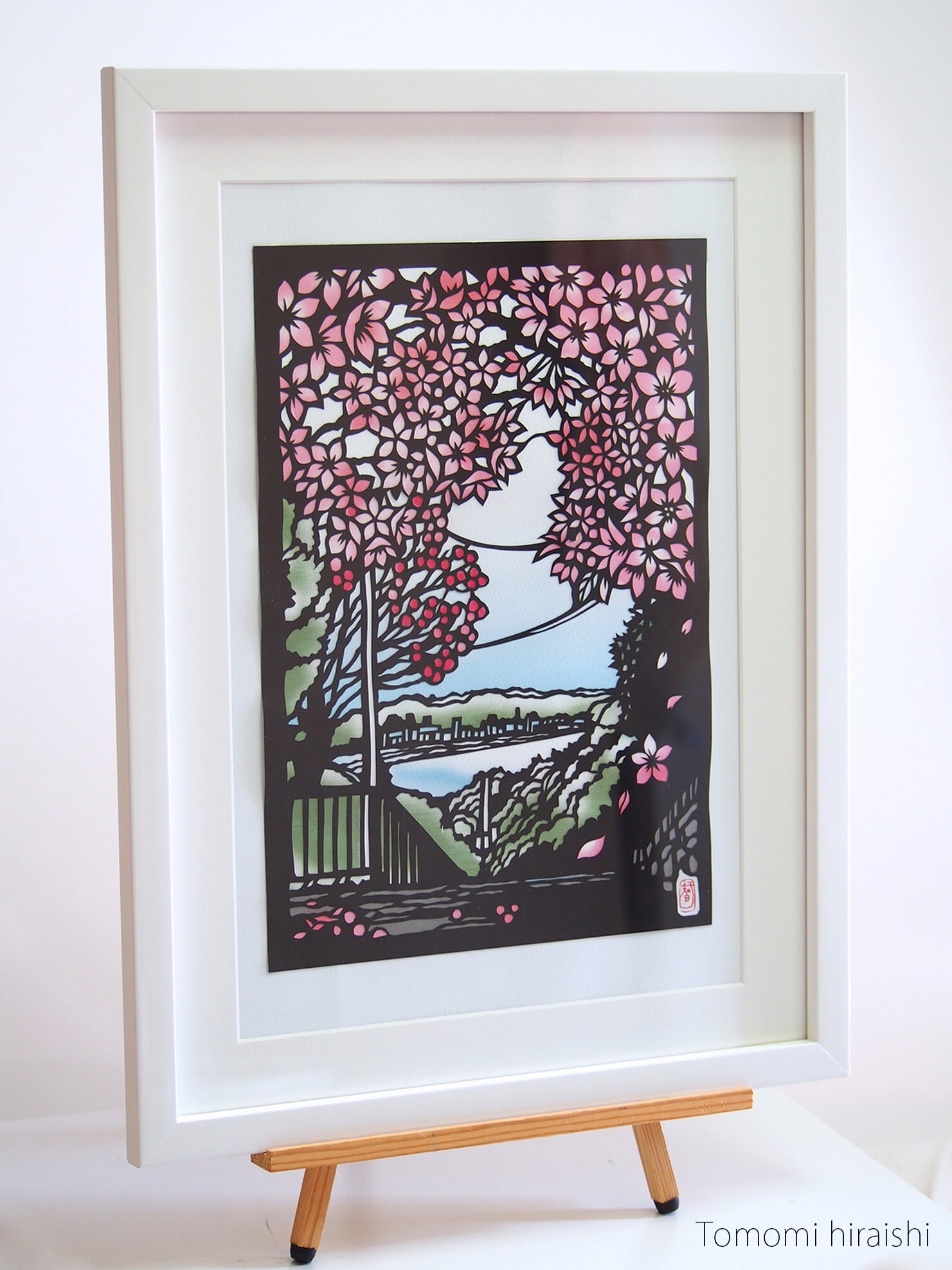 切り絵原画「桜と海」 | 平石智美online shop