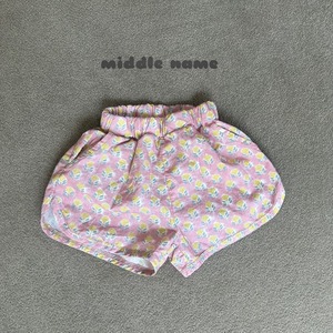【middle name】ビンテージフラワーショートパンツ 90〜110cm ピンク【240431】