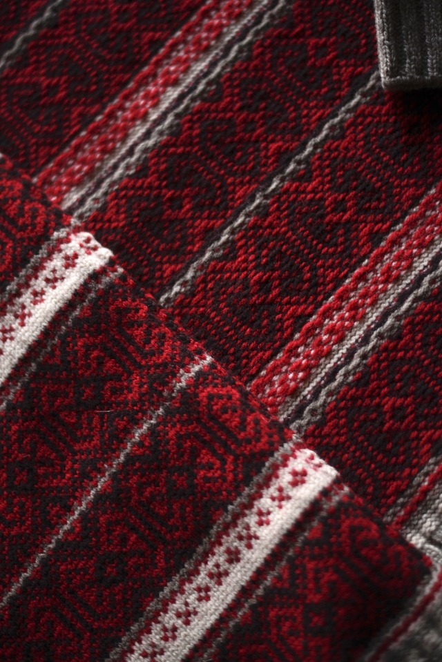 Ex.Nikki ESSENTIAL PIECES / wool / cashmere crazy pattern Nordic Crewneck (red mix)