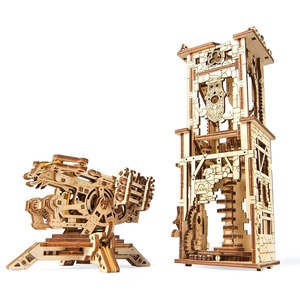 【数量限り】Ugears ユーギアーズ Archballista-Tower アークバリスタと攻城塔 70048 木のおもちゃ 3D立体 パズル