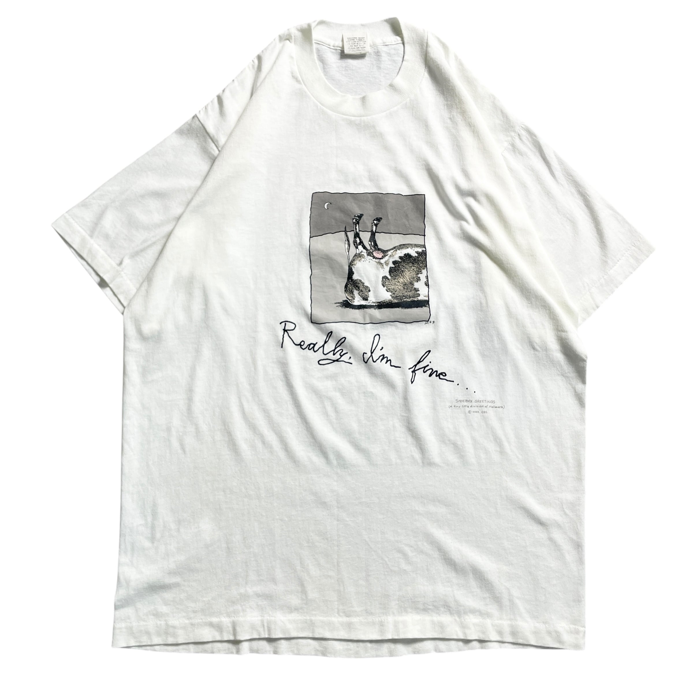 90s USA製 牛 アート 絵 art vintage T-shirt