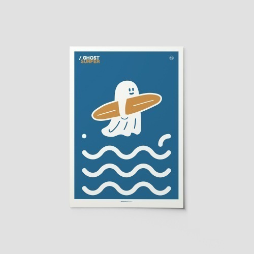 《 percentage design 》 GHOST SURFER  ポスター (A3 )