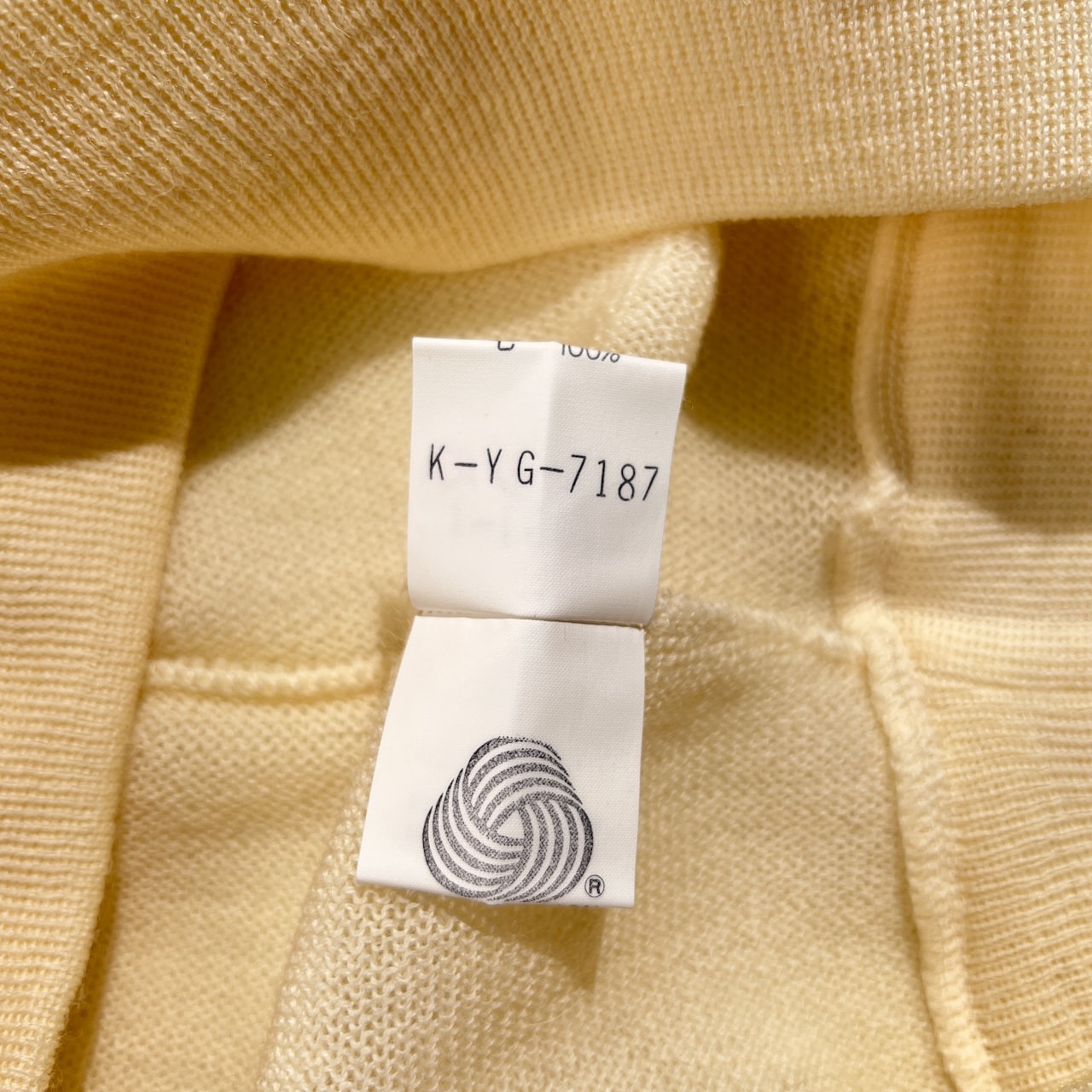 70s 80s LACOSTE ラコステ 文字ワニ ウールニットセーター Vネック 40 /アイボリー系 ビンテージ フレンチトラッド K-YG-7187