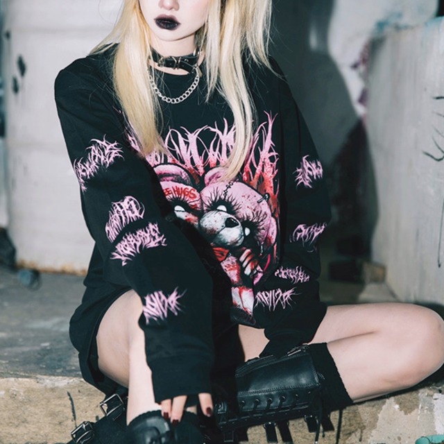 ブラッドツインテディロゴロングスリーブカットソー（ruf_02508）