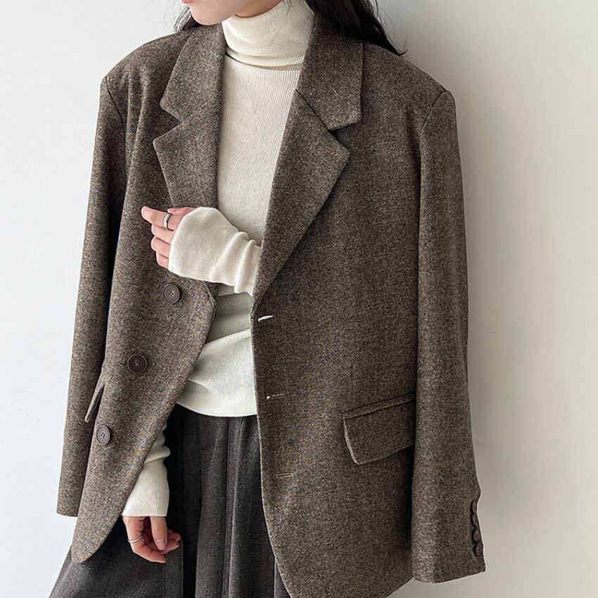 oversized tweed jacket J00091