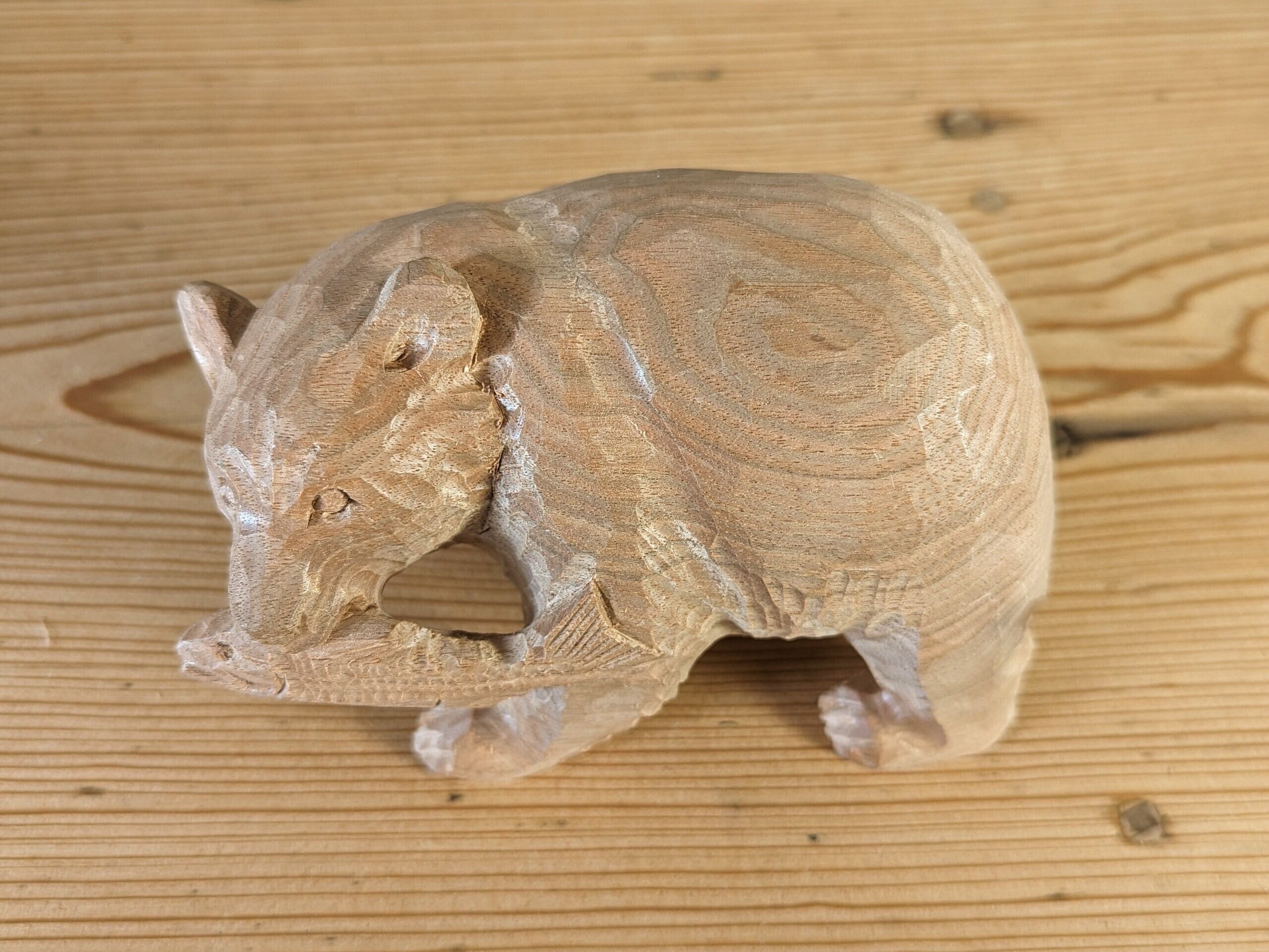 上西捷敏 鮭喰い熊 #1 | 木彫りの熊 | inoya | Basic Life Store