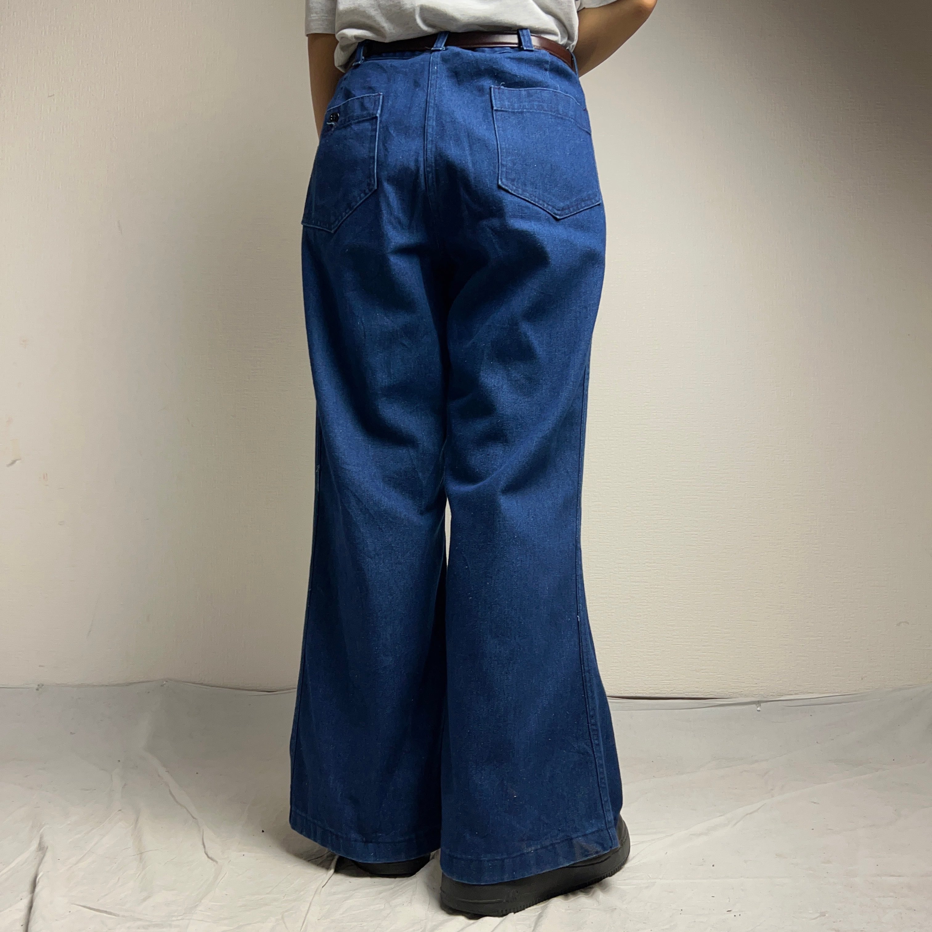 90's U.S.NAVY Sailor's Denim Pants 90年代 アメリカ海軍 セーラーデニムパンツ フレアデニム  W36【0908A107】【送料無料】