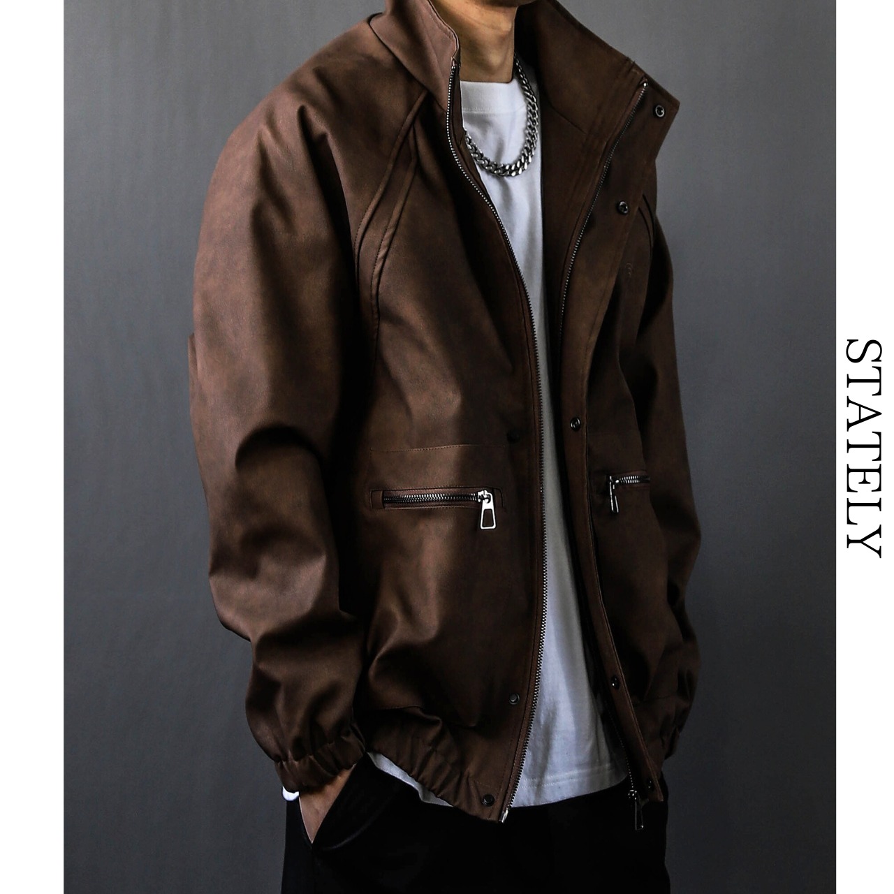 Vintage PU Leather ジャケット/3color_O50・画像7