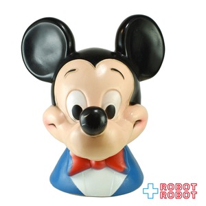 プレイパル ディズニー ミッキーマウス ヘッドソフビ貯金箱 底蓋付