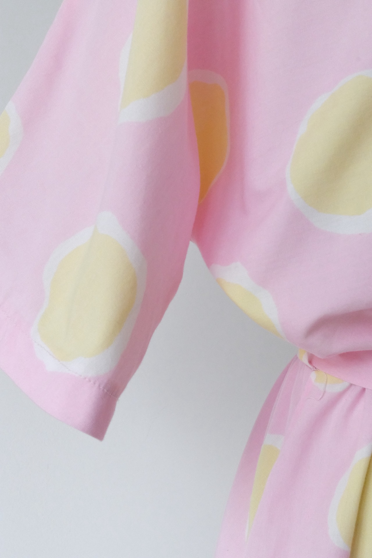 Pink yellow dot short sleeve shirt dress