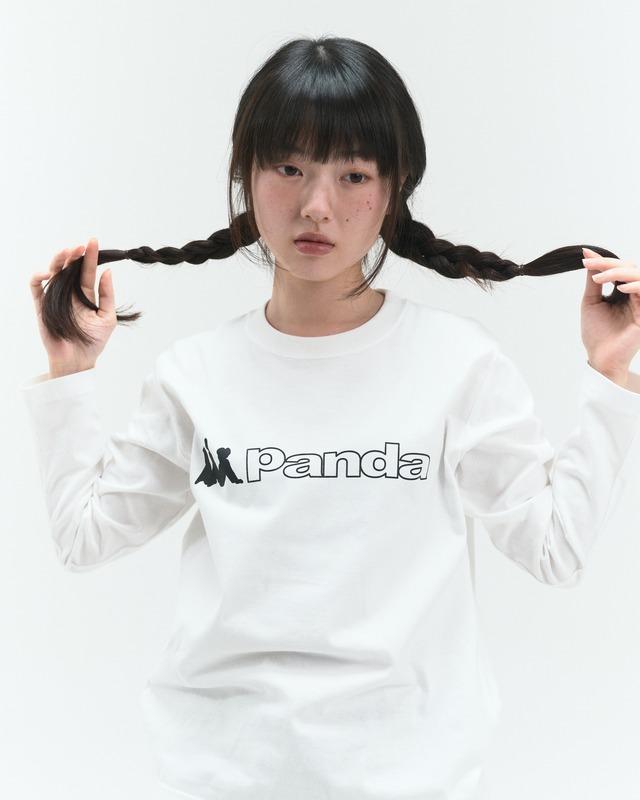 Chining Panda × tetta Collaboration Long T-Shirt (White)