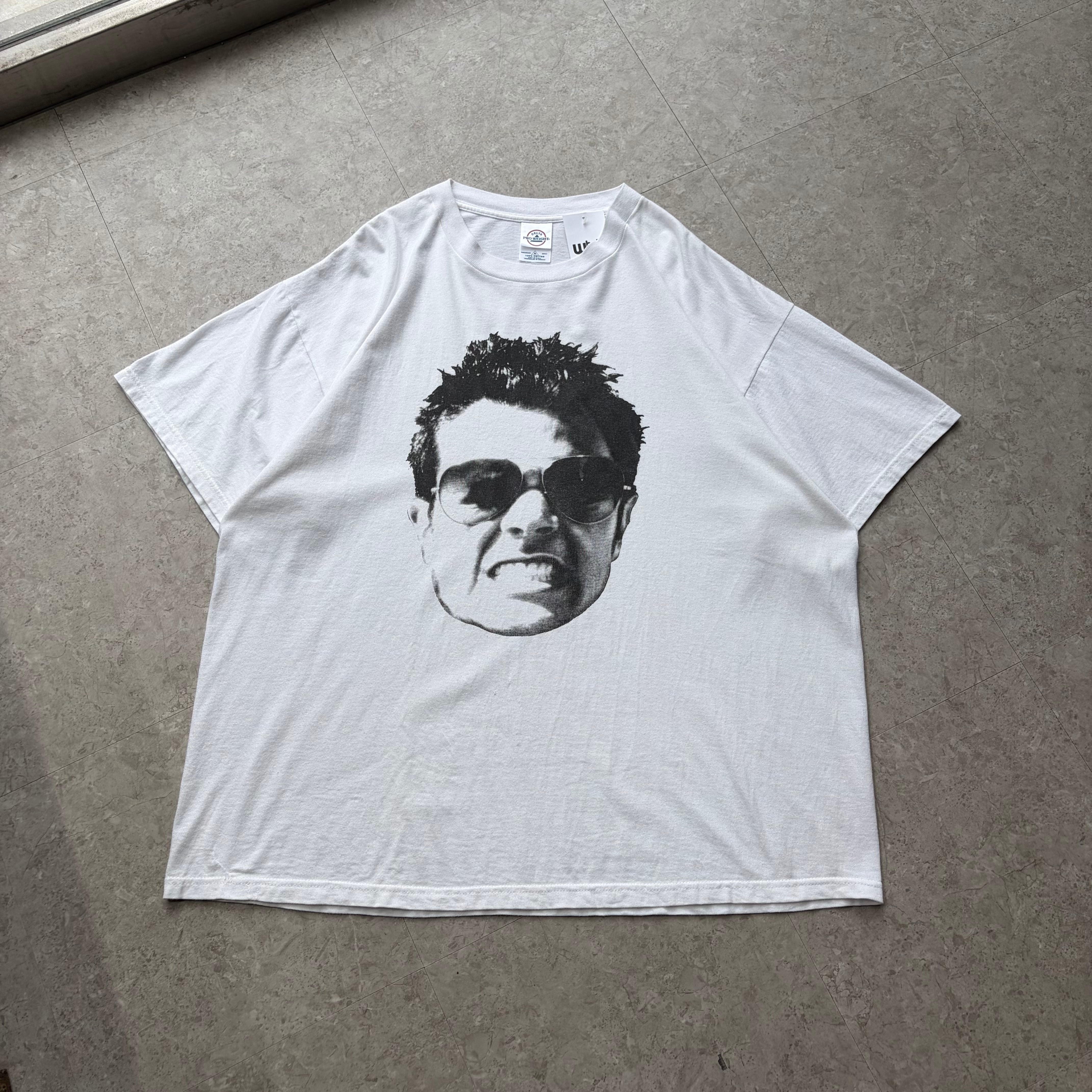 2002s Jackass the movie "Johnny Knoxville" Face Print White T-Shirt【仙台店】