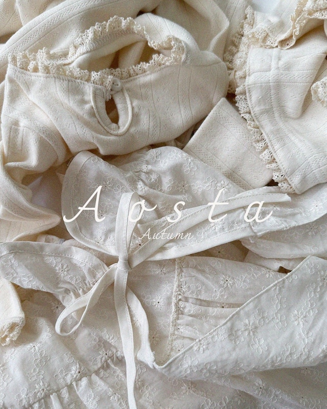 ⭐︎即納⭐︎[Aosta] lace cotton open dress