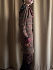 burgundy color ethnic knit tunic-5073-11