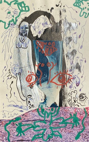 コラージュドローイングシリーズ「お腹の子」