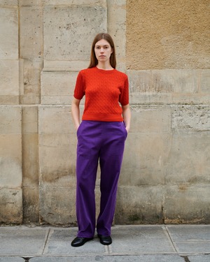 Ernie Palo x TAN Cable Half Sleeve Knit - Red