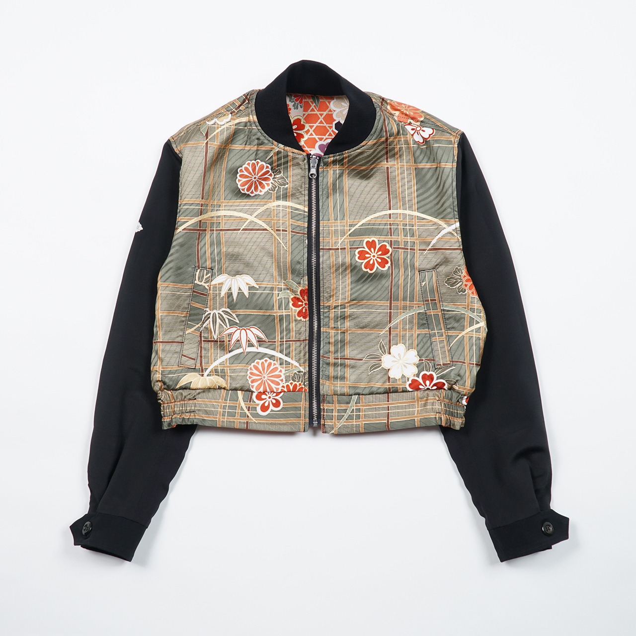 【BJK-L006】再構築リバーシブル着物ボンバー  KIMONO REVERSIBLE BOMBER JACKET
