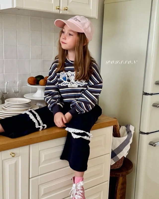 【予約/送料無料】POISSON / Petite Border Sweatshirt