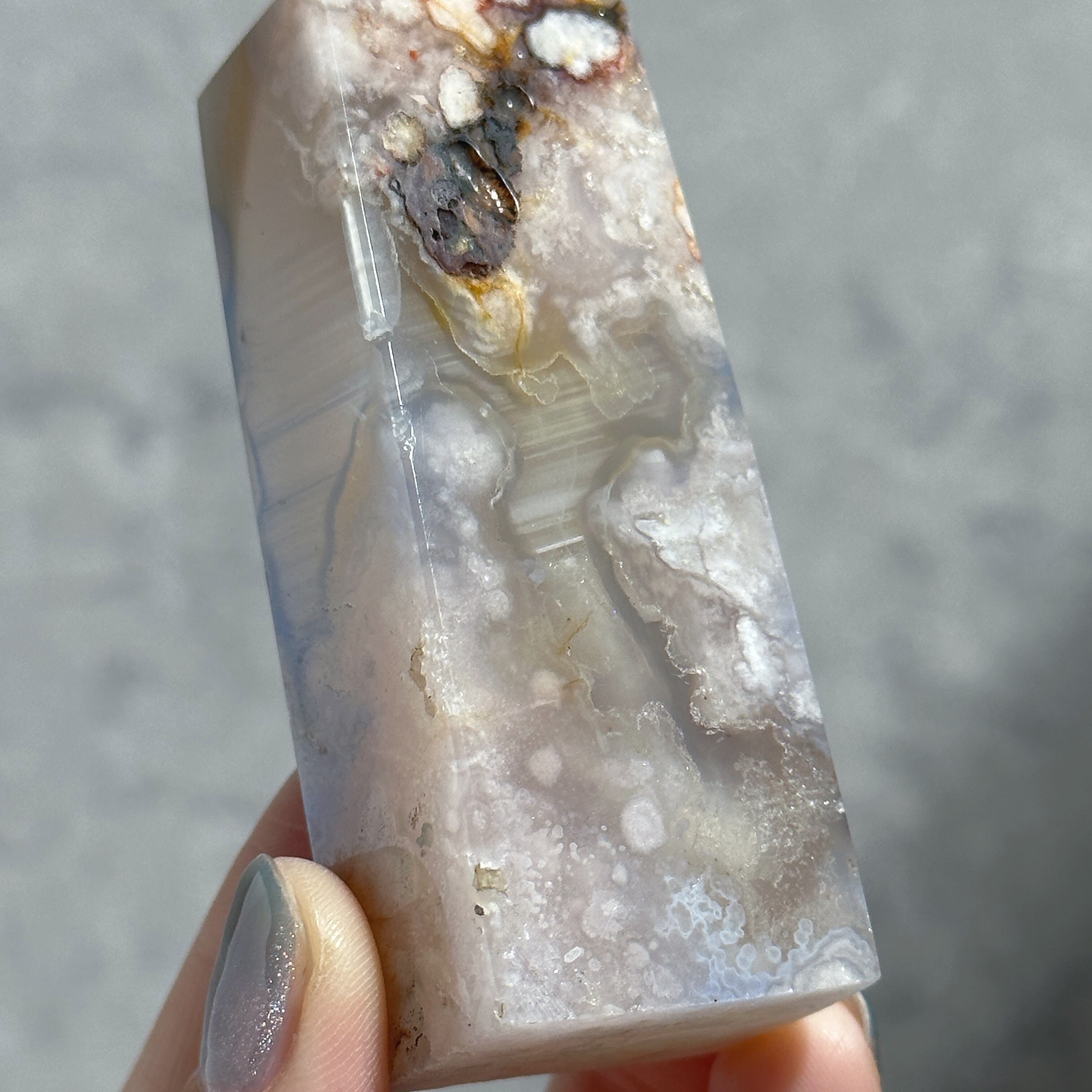 ブルーフラワーアゲート タワー型 13◇Blue Flower agate◇天然石