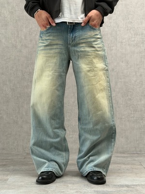 Yellow Blue Semi Wide Denim