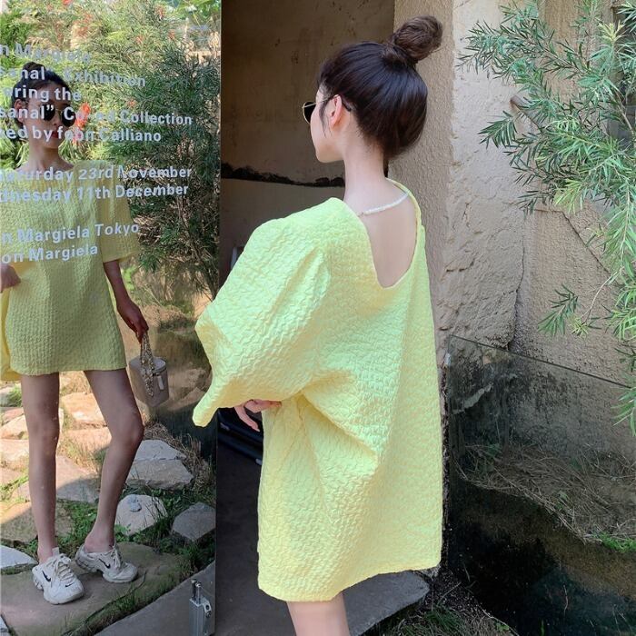 ルーズパールチェーン サマースリーブシャツ 夏物 ピュア 真珠 ガールズファッション29433595931