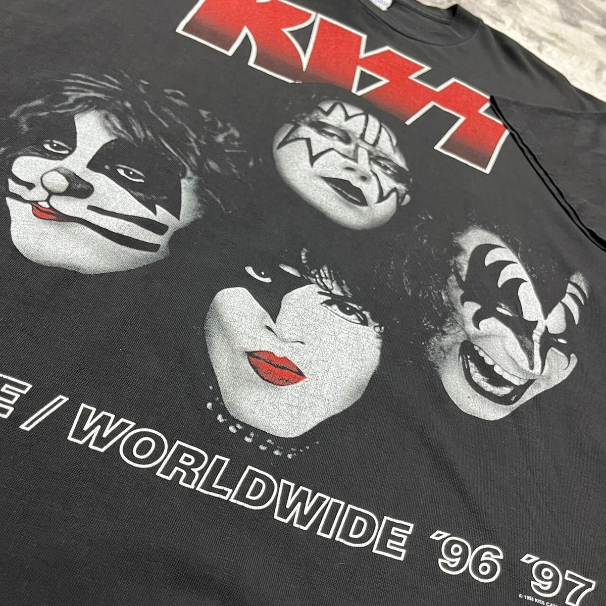 90s USA製 KISS バンドTシャツ 半袖 シングルステッチ alive/worldwide 