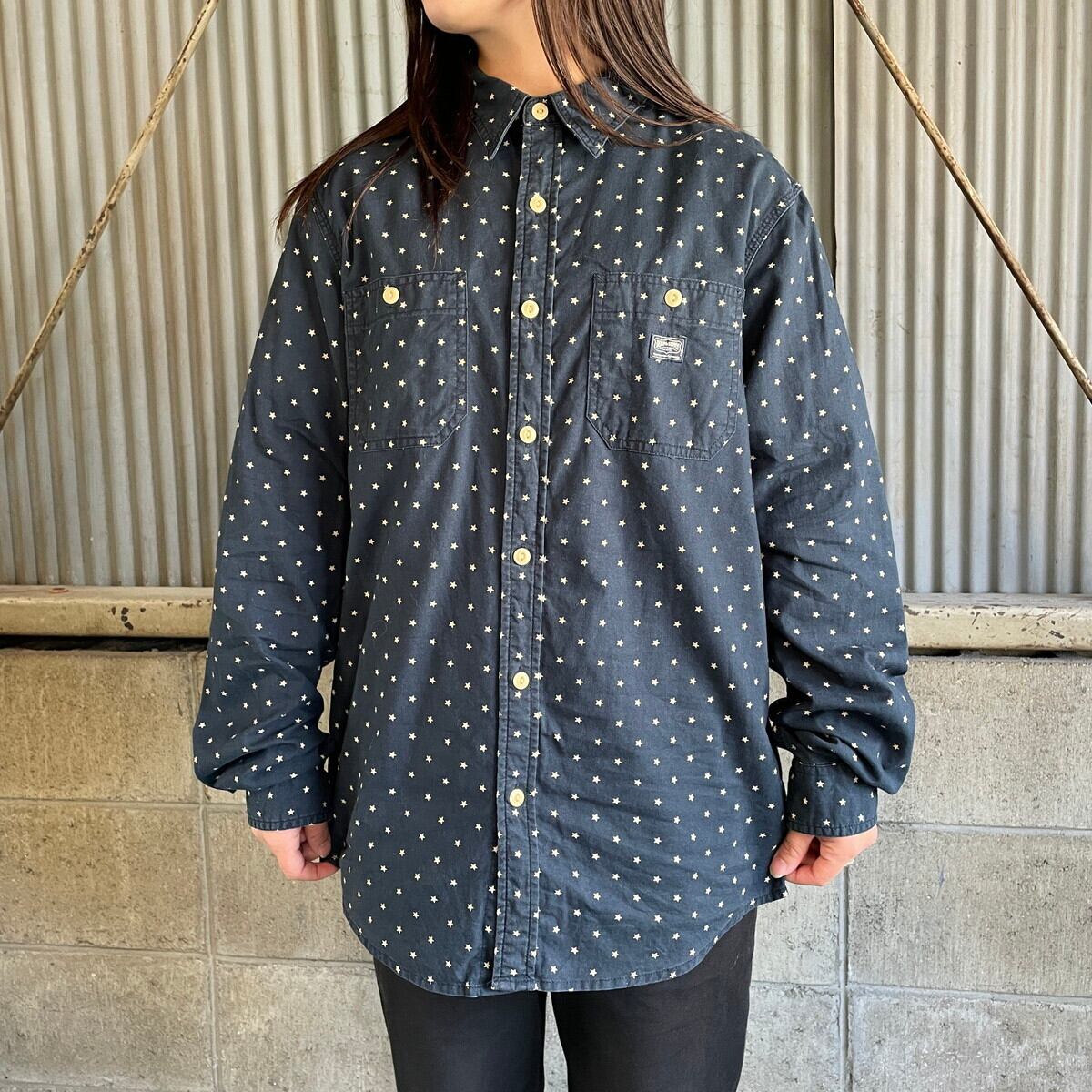 DENIM＆SUPPLY 星 総柄 長袖シャツ メンズXL 古着 ワークシャツ 【長袖