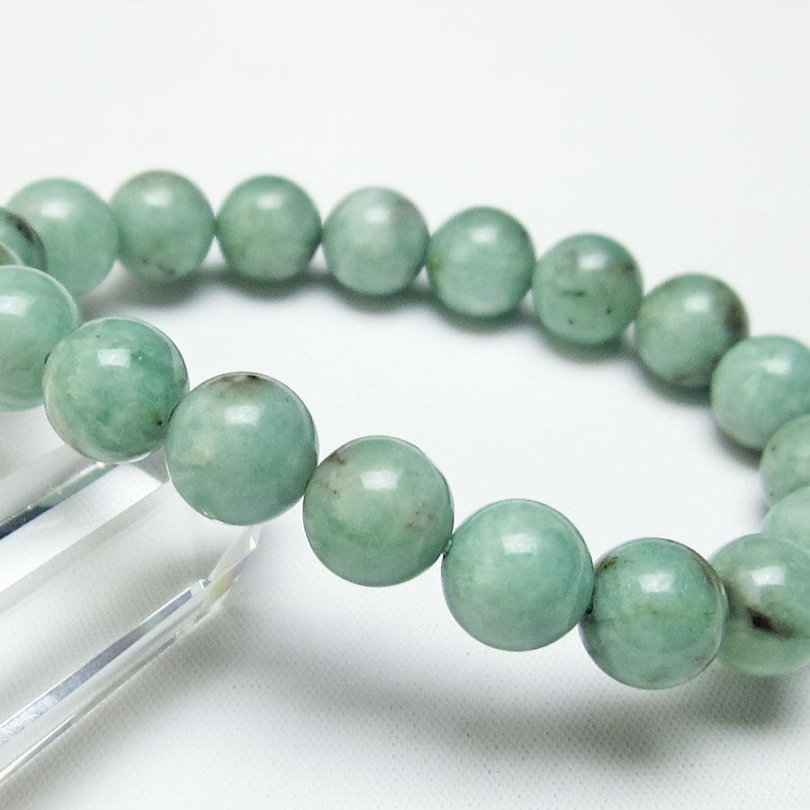 エメラルド ブレスレット 10mm Emerald Bracelet 緑玉 翠玉 一点物 111-22770