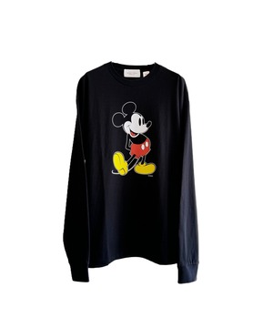 UNUSED / US2458 MICKEY PRINT LONG SLEEVE TEE (BLACK)
