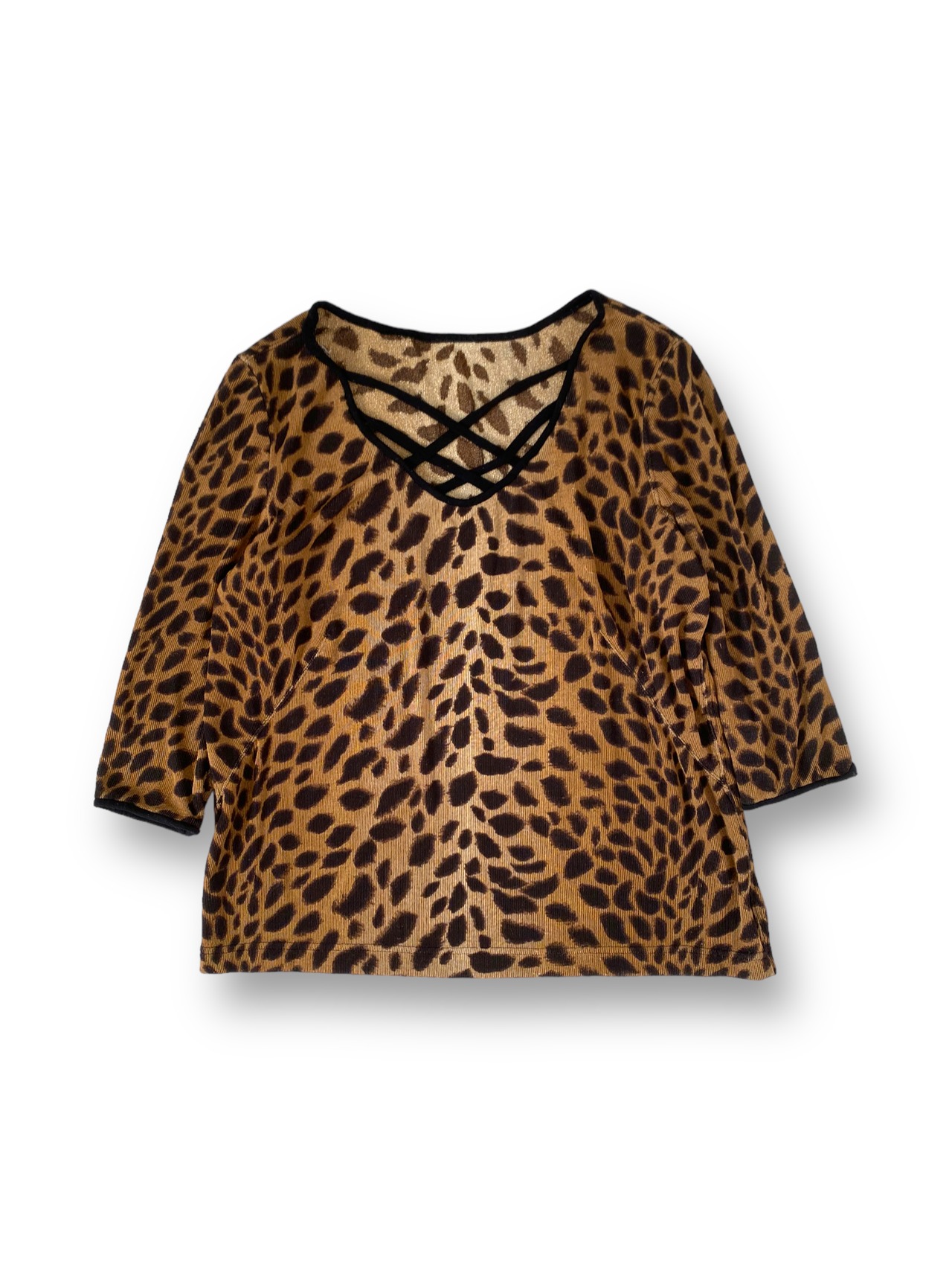 Leopard pattern design neck top