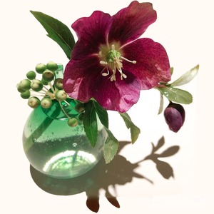 SHIZUKU Glass Vase Green 雫花器 グリーン S