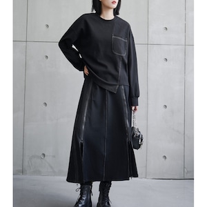 ジップデザイン Aライン スカート 00070