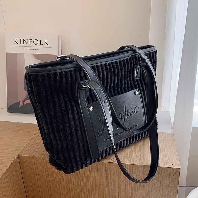 秋冬大容量バッグレディース2020新しい流行のファッションコーデュロイショルダーバッグバージョンのワイルドポータブルトートバッグ Tiancai_Wing_Bag10235850998