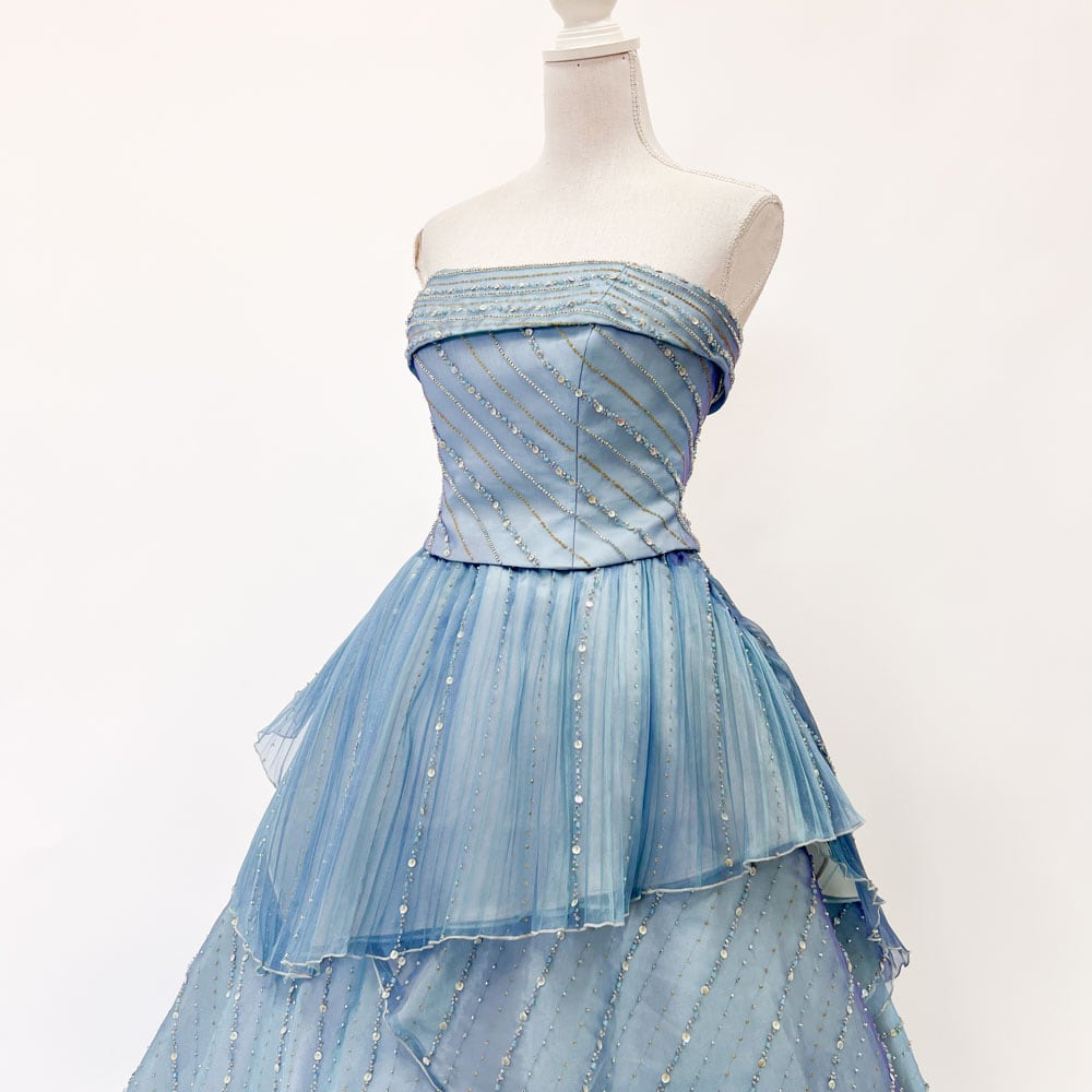 中古 カラードレス 水色 MS EMESSE 11号T 撮影衣装 結婚式 二次会