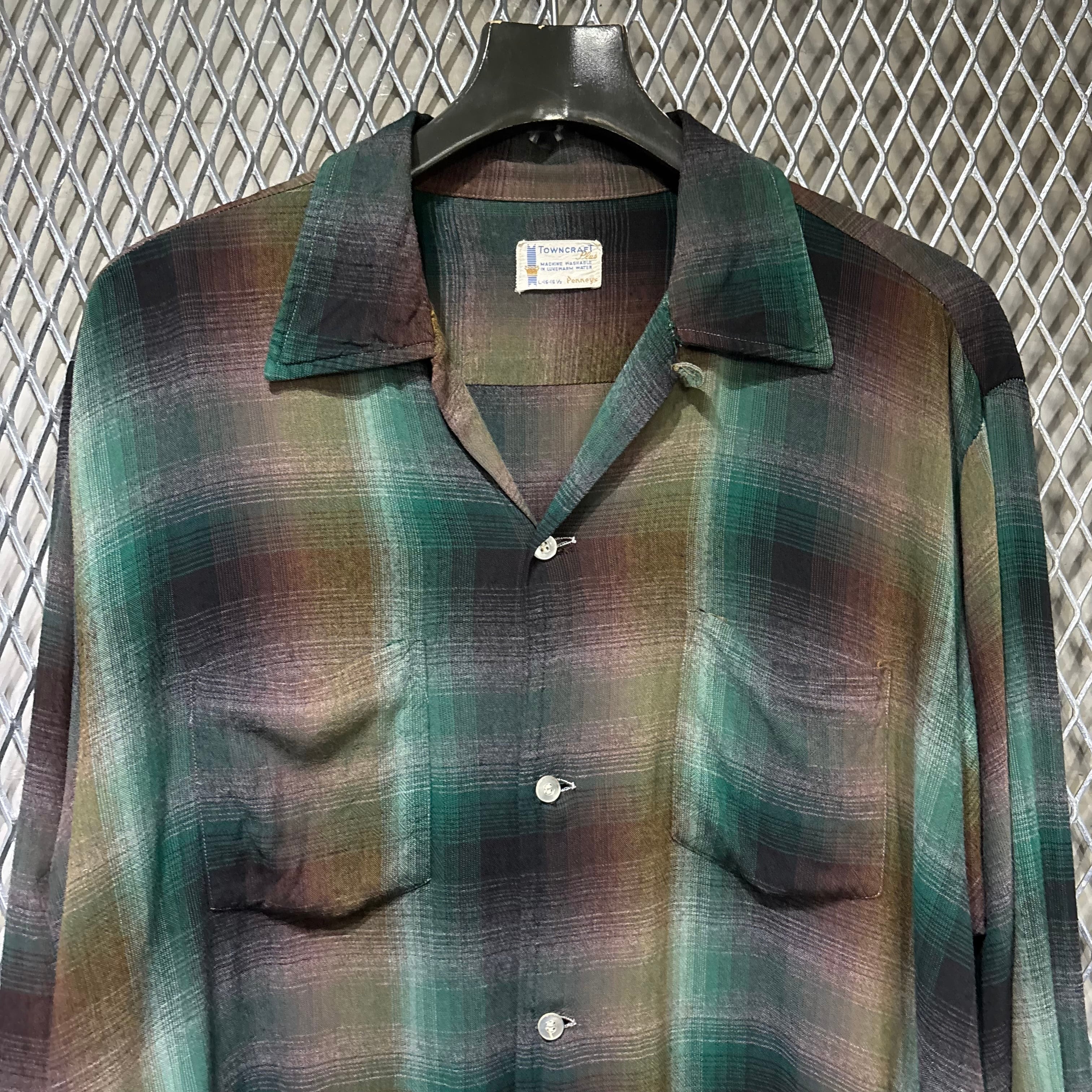 トップス 60s open colour Rayon shirt 60s【TOWNCRAFT】L/S Rayon Open Coller Shirt | the Holic vintage