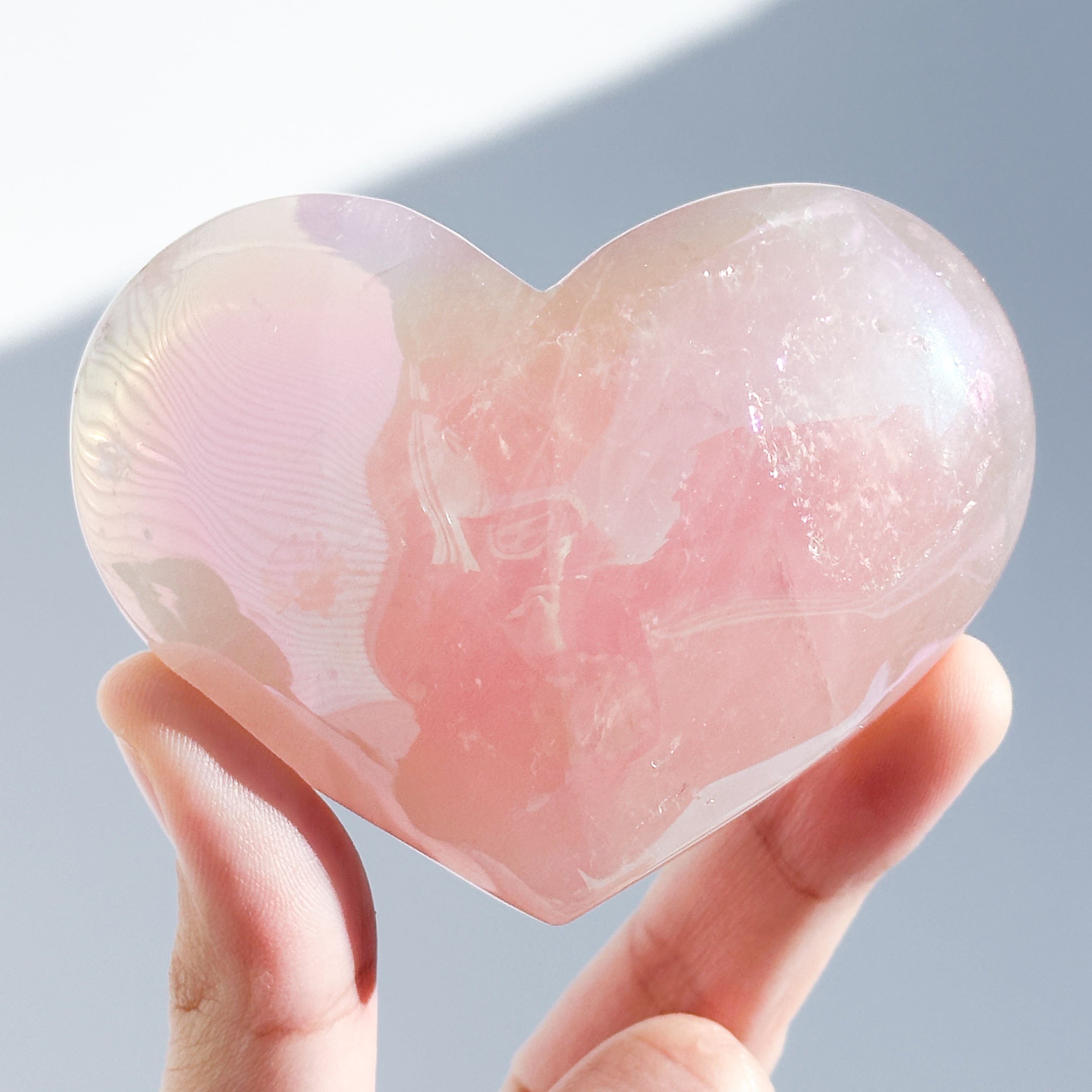 エンジェルオーラハートローズクォーツ 178g 天然石 パワーストーン エンジェルオーラローズクォーツ ① | Studio Kururi