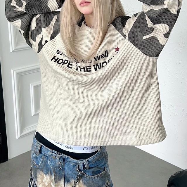 カモフララグランサーマルロングスリーブTシャツ 1col R02542