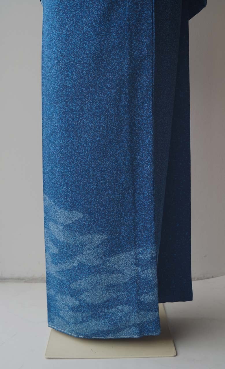 袷】本藍染 白波文 付下げ | 大山キモノ・ちぇらうなぼるた