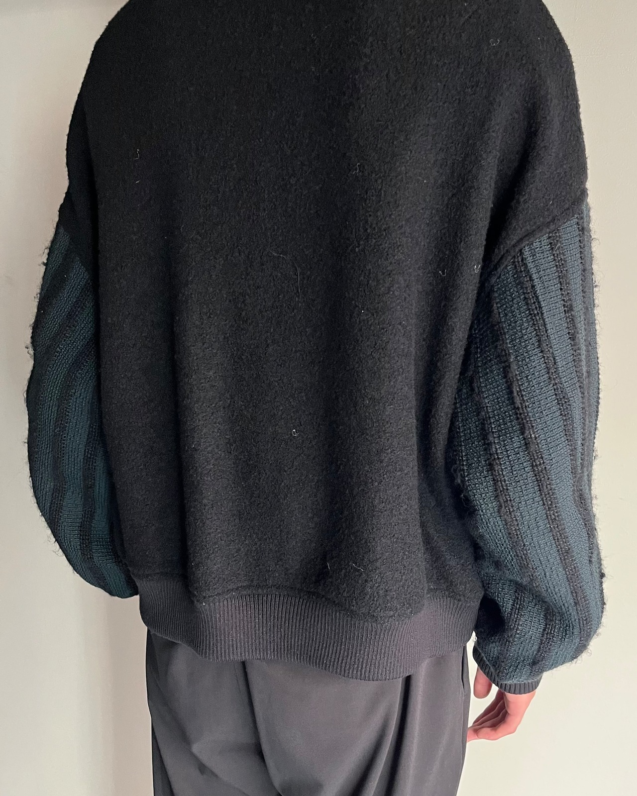 【DOMENICO SAVIO】wool sleeve switching bomber blouson
