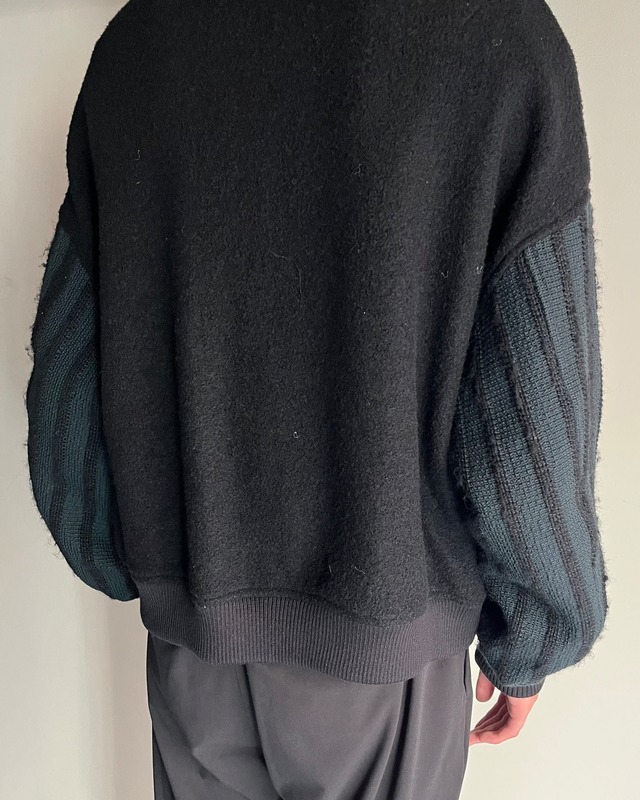 【DOMENICO SAVIO】wool sleeve switching bomber blouson