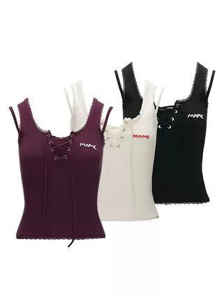 美品✨️ ヒステリックス y2k タンクトップ スパイダー かぎ編み ブラック ☆Y2K タンクトップ 編み上げ ウエスタン ショート キュート | MAMC