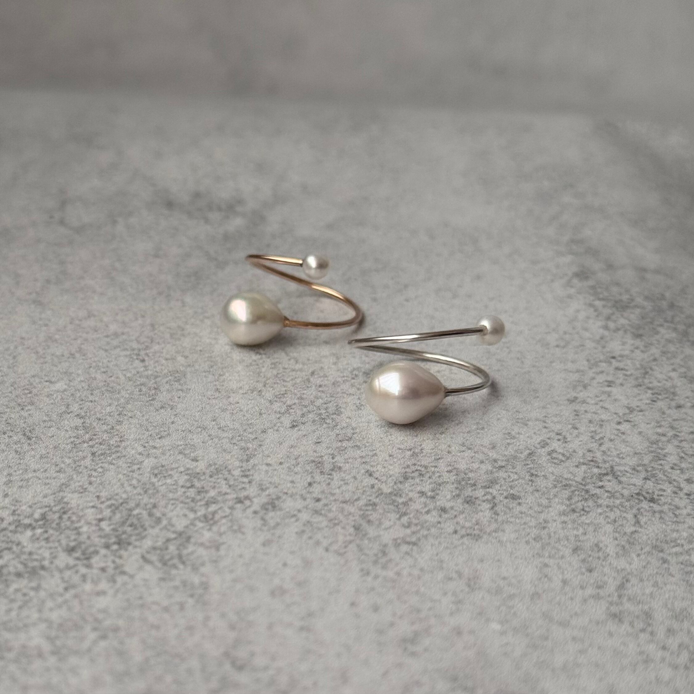 淡水パールオープンリング 14kgf シルバーフィルド