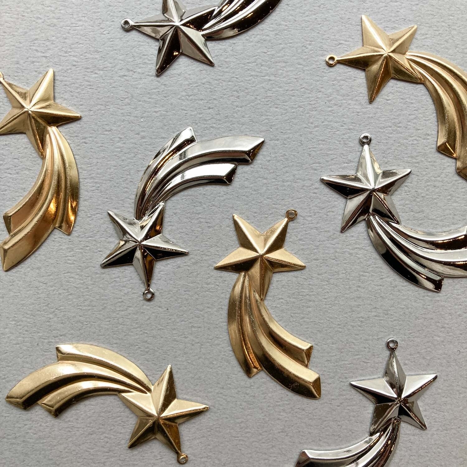 流星デザイン アクセサリーセット 星 チャーム 流れ星 20mm 6個 ゴールド色 夜空 流星 天体 宇宙 パーツ