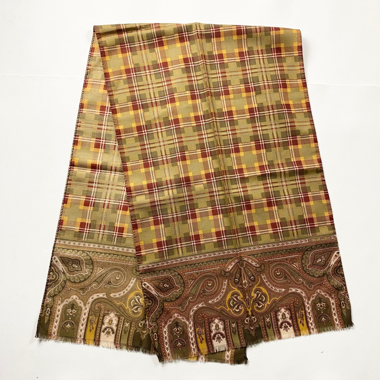 ETRO check × paisley pattern scarf