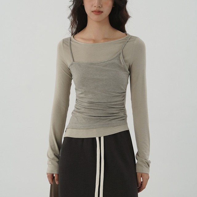 layered slim cutsew　j-0018