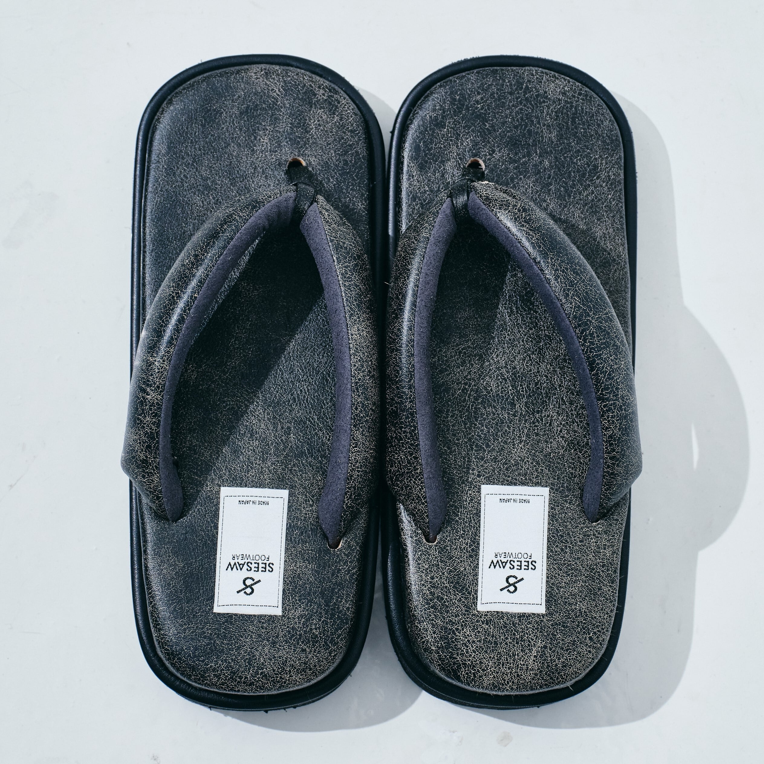 Leather Setta Sandals［SS-3005］crash black | lift-shoes