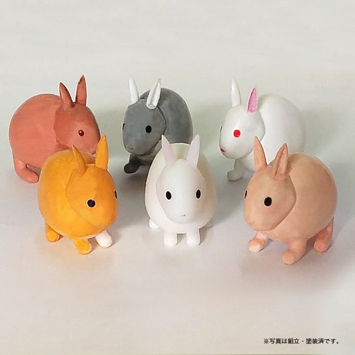 アスカモデル 干支プラモ こうさぎさん しろいろ 1枚入 シールつき